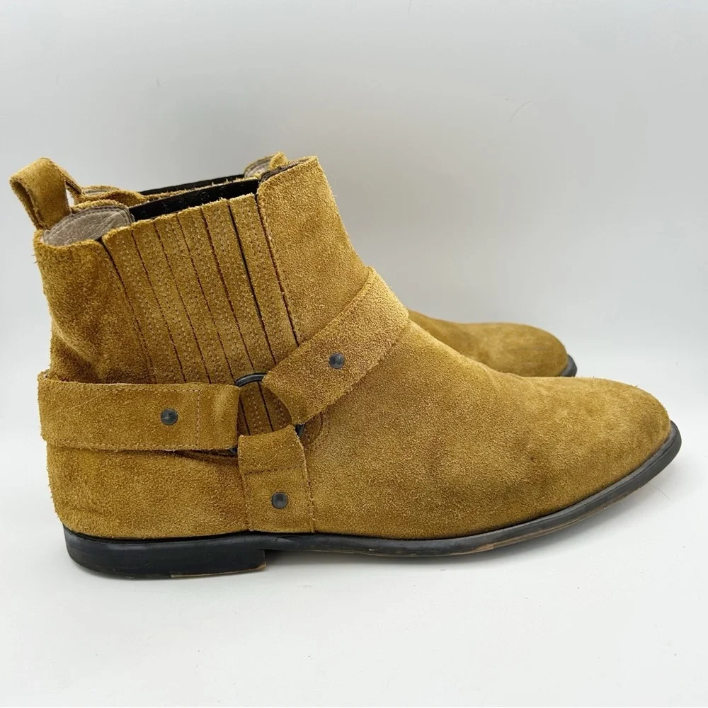 Kurt Geiger Jackson Tan‎ Suede Chelsea Boots Buckle Men’s Size 45